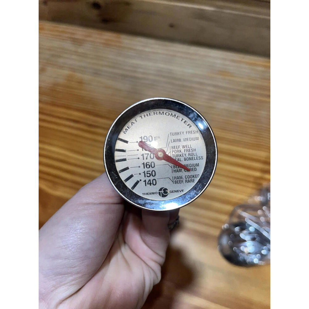 Stainless Steel Meat Thermometer Poultry Lamb Pork Beef Well Med Rare